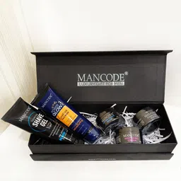 MANCODE Face Wash, After Shave Balm, Charcoal Scrub, Cream & Foaming Shave Gift Set image 1
