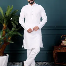 KUNDALI KAKSHAY Mandarin Collar Cotton Straight Kurta-image-87