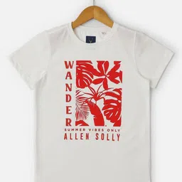 Allen Solly Junior Boys Typography Printed Round Neck Cotton T-shirt-84