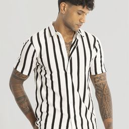 Snitch Men Smart Slim Fit Opaque Striped Casual Shirt-picture-10