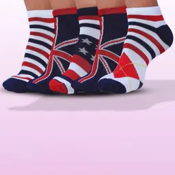 MJE Men Pack Of 5 Patterned Ankle Length Socks-image-10