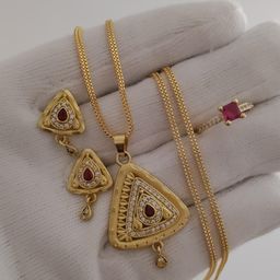 Gold Pendant set for women-image-62