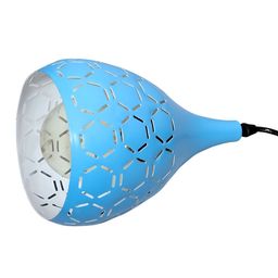 KINIS Blue & White Aluminium Quirky Textured Frustum Ceiling Lamp image 4