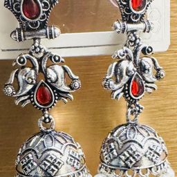 UWISH Silver-Plated Brass Jhumkas Earrings-picture-27