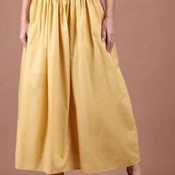 UnaOne High-Waist Gathered Flared Maxi Skirts-picture-40