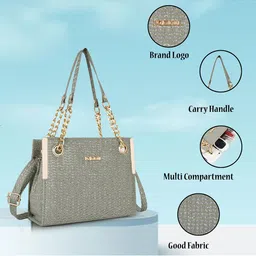 FOMMIL Structured Tote Bag With Quilted image 3