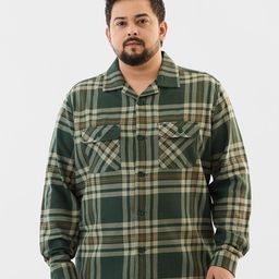 Snitch Men Plus Size Boxy Fit Buffalo Checked Spread Collar Cotton Casual Shirt-picture-39