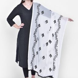LA FEMINAE Embroidered Dupatta with Thread Work-10