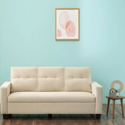 DuroflexEase 3 Seater Fabric Sofa In Beige Colour-image-23