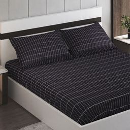 Home Centre Black & White Printed Cotton 200 TC King Bedsheet Sets - 2.74 m x 2.74 m-image-59