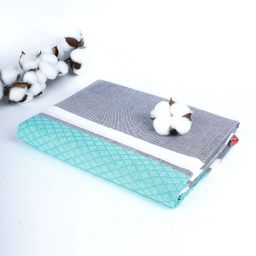 The Bath Community Green & Grey Printed Cotton 150 GSM Brocade Bath Towel-45