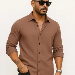 VORTEX Popcorn Textured Long Sleeves Shirt-image-84