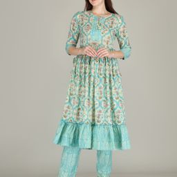 AJ ART Women Floral Printed Regular Kurti with Trousers-image-70