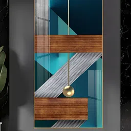 THE NEXT DECOR Z Abstraction Glass Finish Vertical Wall Art-image-15