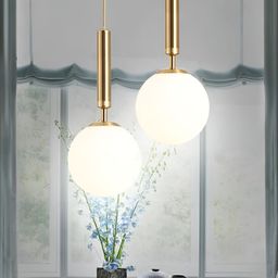 GAUVIK Gold-Toned Glass Ceiling Lamp-48