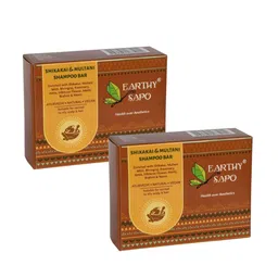 EARTHY SAPO Set Of 2 Shikakai & Multani Shampoo Bar - 100 g Each-4
