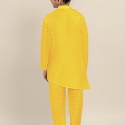 DEVOILER Boys Ethnic Motifs Regular Dupion Silk Kurta with Pyjamas image 5