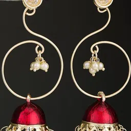 Anouk Silver-Plated Cubic Zirconia Stone Studded Dome Shaped Jhumkas-12
