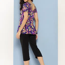 Aarika Abstract Printed Round Neck Swim Suit With Goggle image 4