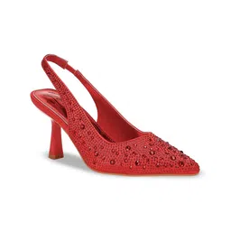 London Rag Canvas Embellished Stiletto Heel Pumps-44
