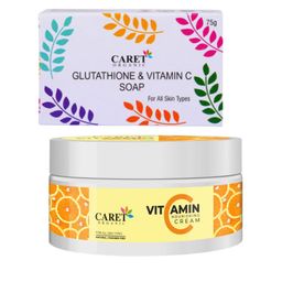 CARET ORGANIC Set Of 2 Vitamin C Glutathione Soap - 75 g & Nourishing Cream - 100 g-3