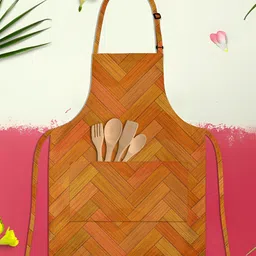 ArtzFolio Brown & Red Printed Cotton Apron-6