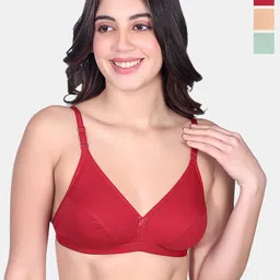 SKDREAMS Women Pack Of 3 Half Coverage Seamed Non Padded Everyday Bra-picture-12