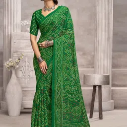 LeeliPeeri Designer Bandhani Poly Chiffon Bandhani Saree-image-52