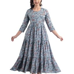 KALINI Women Floral Printed Sequinned Maternity Anarkali Kurta-image-28