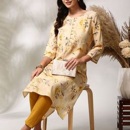 Anouk Floral Printed Notch Neck Straight Kurta-image-59