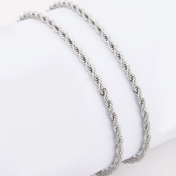 Peora Men Silver-Plated Stainless Steel Fancy Rope Minimal Chain-image-51