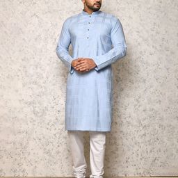 RANAK Men Checked Festive Straight Kurta-image-32