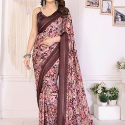 DIVASTRI Women Floral Printed Silk Blend Saree-picture-14