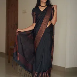 AMRUTKALA SAREES Women Solid Woven Design Zari Banarasi Saree-image-12