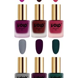 VOLO Set Of 6 Velvet Matte Posh Shades Party Girl Range Nail Polish - 8 ml Each-23