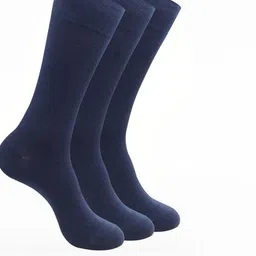 Akeeta Unisex Pack Of 3 Navy Blue Solid Calf Length Socks-picture-26