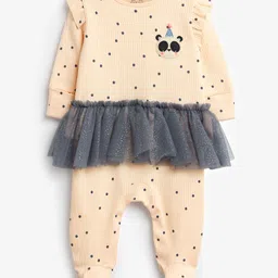 NEXT Infant Girls Pure Cotton Printed Ruffle Detailed Sleepsuit-image-95