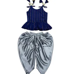satyamfab Girls Striped Woven Design Top with Dhoti Pant-picture-22