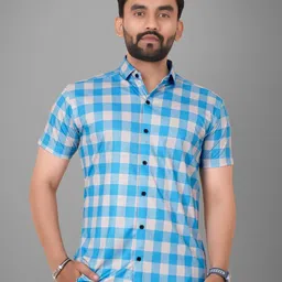 Metronaut Men Regular Fit Spread Collar Buffalo Checked Elastane Casual Shirt-picture-18