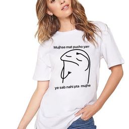 VLAM Women Printed Raw Edge T-shirt-image-76