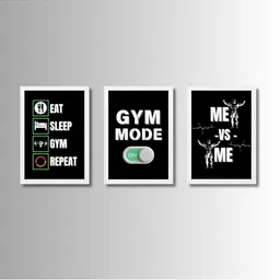 Aisha Decorz Black Set of 3 Motivational Art Printed Framed Wall Art-picture-15