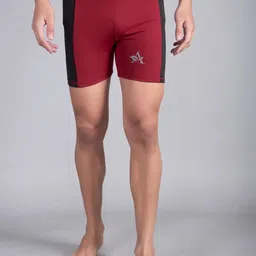 Attire Zone Men Colourblocked Slim Fit Swim Sports Shorts with e-Dry Technology-image-99