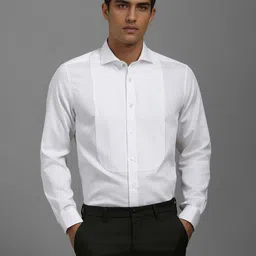 Louis Philippe Men Classic Fit Spread Collar Textured Cotton Formal Shirt-picture-30