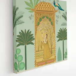 Livin'luxe Green & Gold Toned Queen Printed Canvas Wall Art-image-65