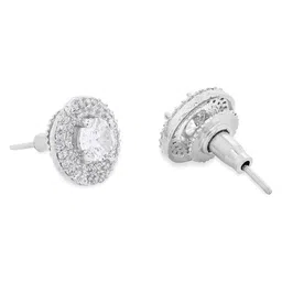 OOMPH Set Of 2 Cubic Zirconia Studded Circular Studs image 4