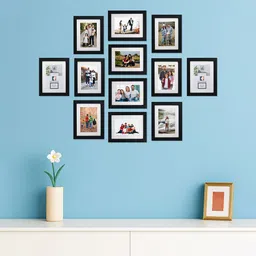 Kuber Industries Black 12 Pieces Wooden Wall Photo Frames-image-30
