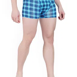 GOTO Checked Short Trunk NYLON LY PRINT OUTER EL TRUNK BLUE CHECK-Blue-18