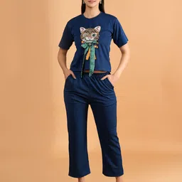NEYSA Animal Printed Round Neck T-Shirt With Trousers-picture-48