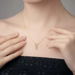 Emori Baguette Bar Twist Diamond Necklace-28