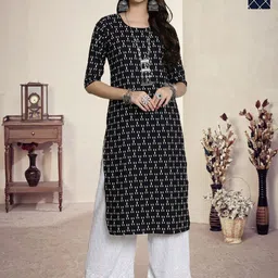 HERE&NOW Women Pack Of 2 Ethnic Motifs Printed Crepe Kurta-picture-28
